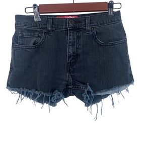Levi’s 511 Black Raw Hem Denim Shorts Size 27